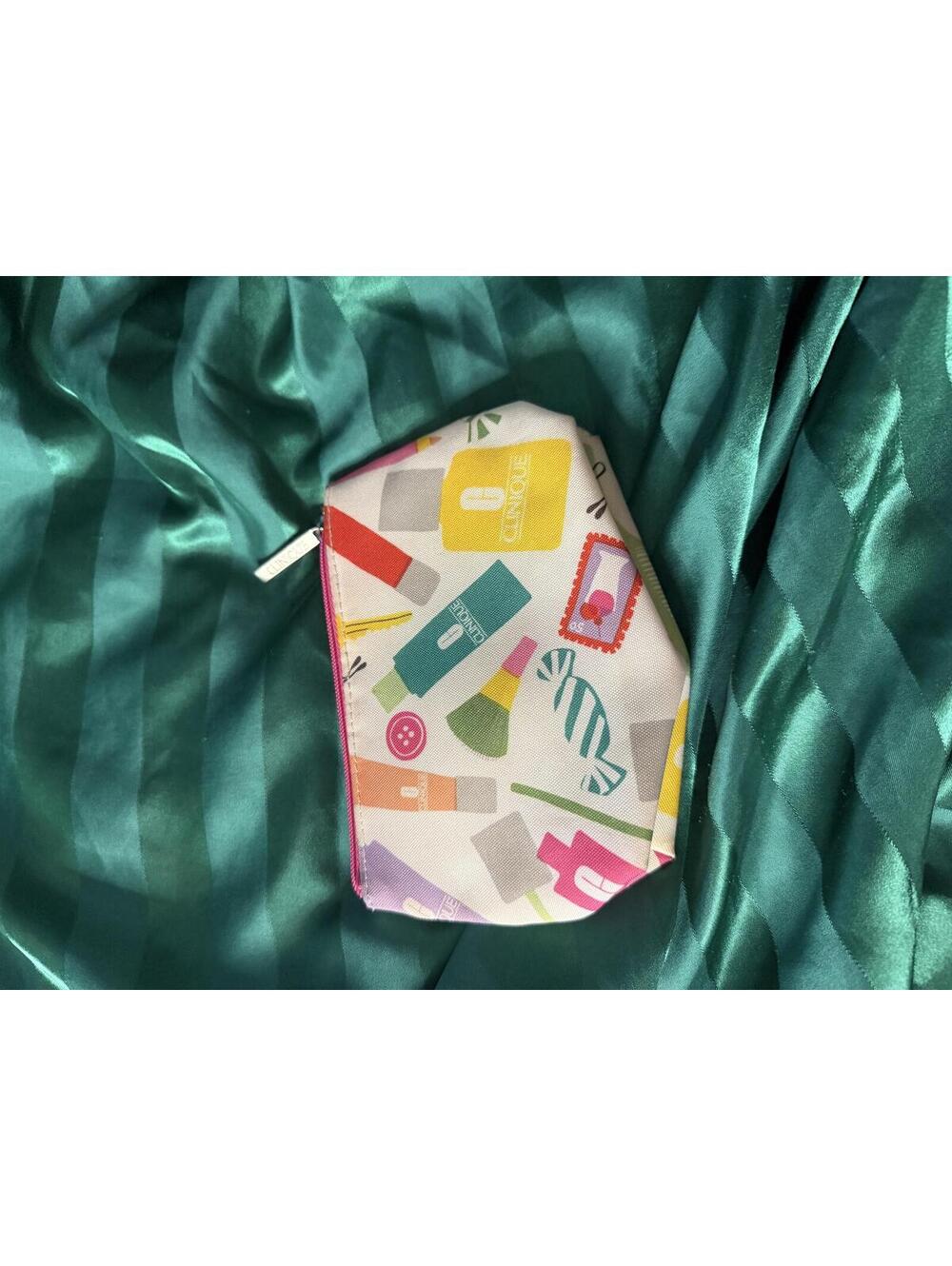 Clinique Cosmetic Makeup Bag - Colorful Print